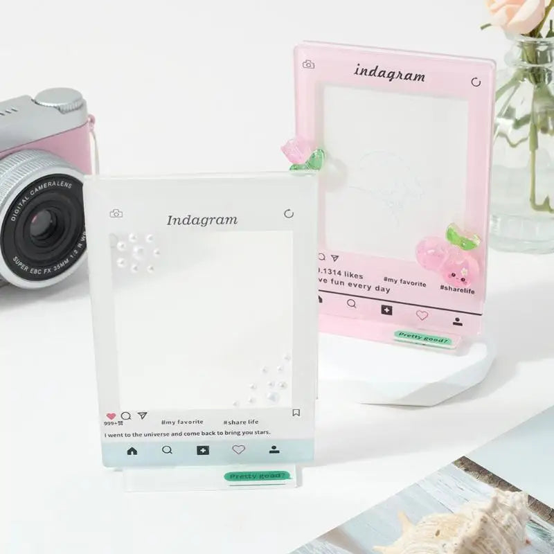 cadre decoratif imitation smartphone rose blanc moderne ludique relief transparent deco