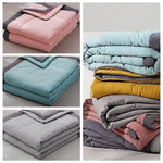 couverture rafraîchissante double face effet froid coton polyester portable moderne rose gris douce