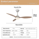 ventilateur led lumière télécommande blanc noir marron moderne traditionnelintérieurextérieur