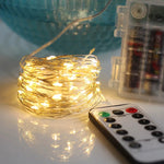 guirlande lumineuse or argent bleu led clips moderne télécommande autonomes