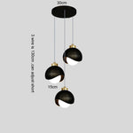 suspension pendentif verre noir doré moderne éclairage chambre salle manger lumière mat opaques