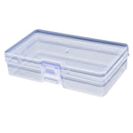 boîte rangement bijoux plastique transparente moderne pratique poignée bleue intérieure 14cm 8cm