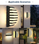 lampes murales led noir blanc géométrique ip66 moderne détecteur mouvement piro étanche