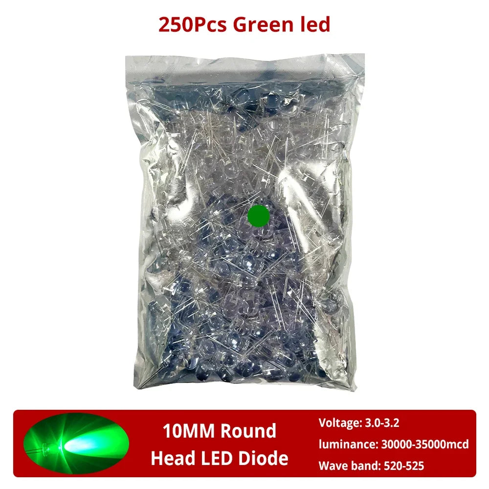 Diodes led bleu vert rouge jaune blanc rose violet orange 10mm ultra lumineuses modernes