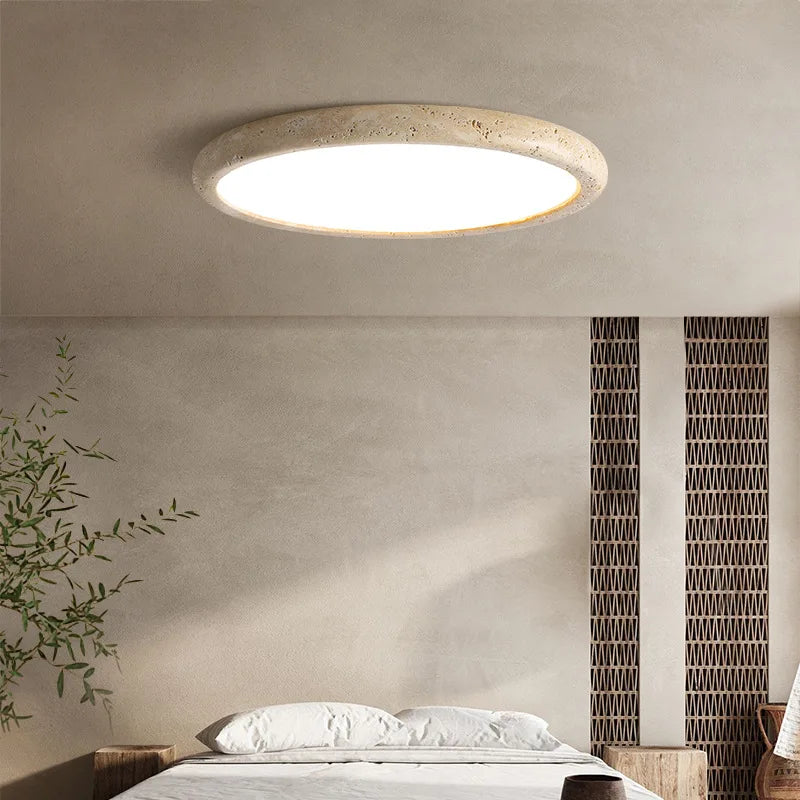 lampe suspendue pierre naturelle gris clair moderne minimaliste 4000K 6000K 3000K chambre salon étude