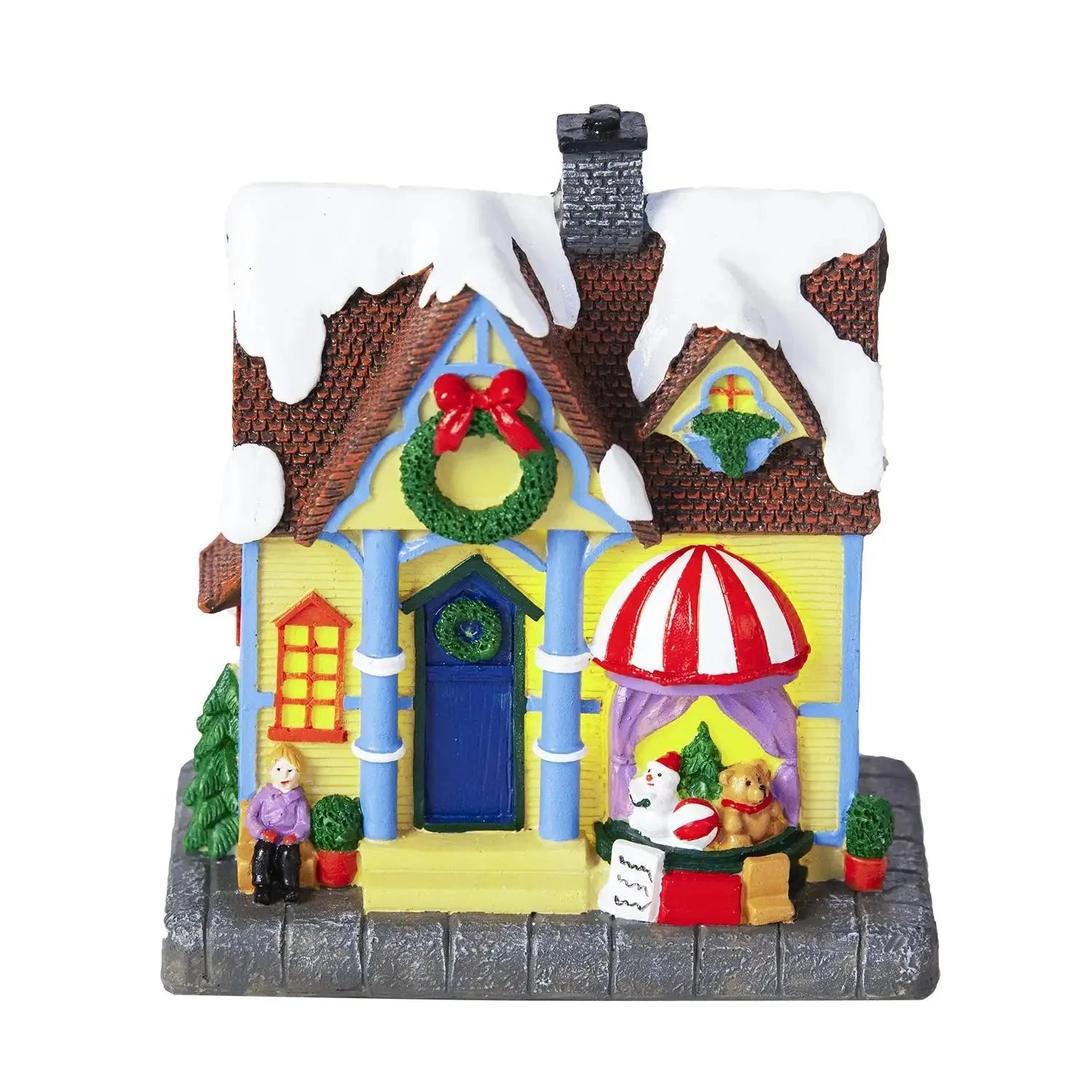 Maison de Noël illuminée LED vue de face