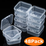 boîtes rangement transparentes plastique bijoux éponges rubans petits objets organisation pratique compact