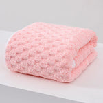 serviettes bain rapide absorption polyester plaid géométrique rose clair moderne doux