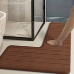 tapis bain gris texture douce motifs floraux moderne antidérapant absorption polyester