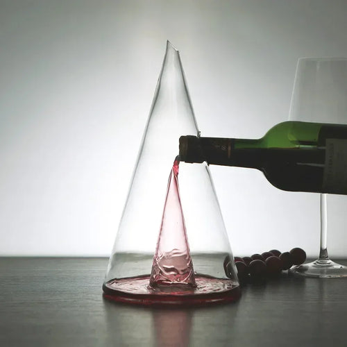 carafe vin verre moderne transparente 750ml 350ml minimaliste conique sophistication table
