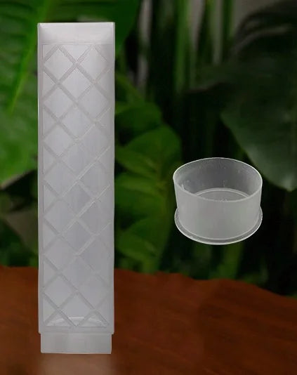 support plante transparent moderne adhésif bouchon remplissage base semi circulaire diamant grille blanc