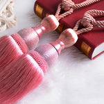 pompons rideau élégants coton plastique bleu rouge rose doré gris tissé brillant opaques