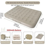 matelas gonflable beige texture mousse moderne pompe intégrée double taille grande capacité camping voyage