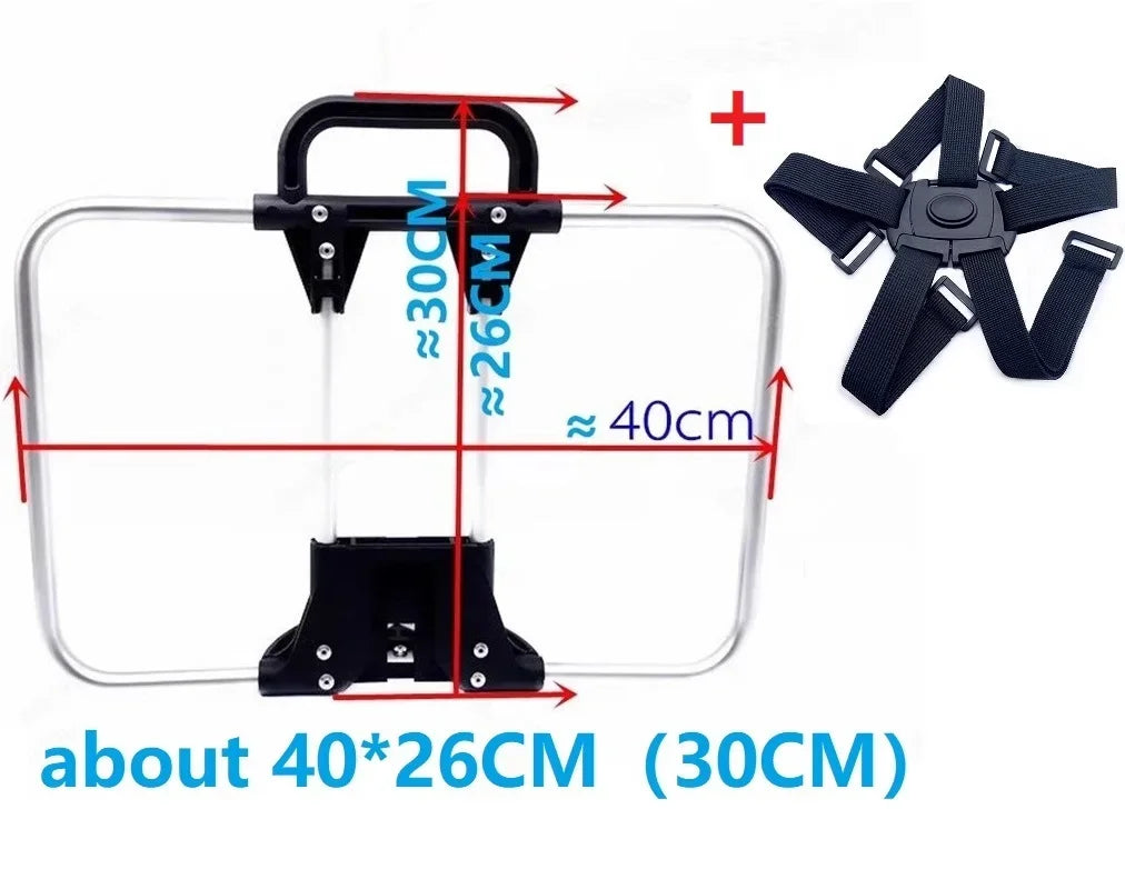support sac dos pliant brompton aluminium alliage noir clips bandes élastiques ajustables sac dos