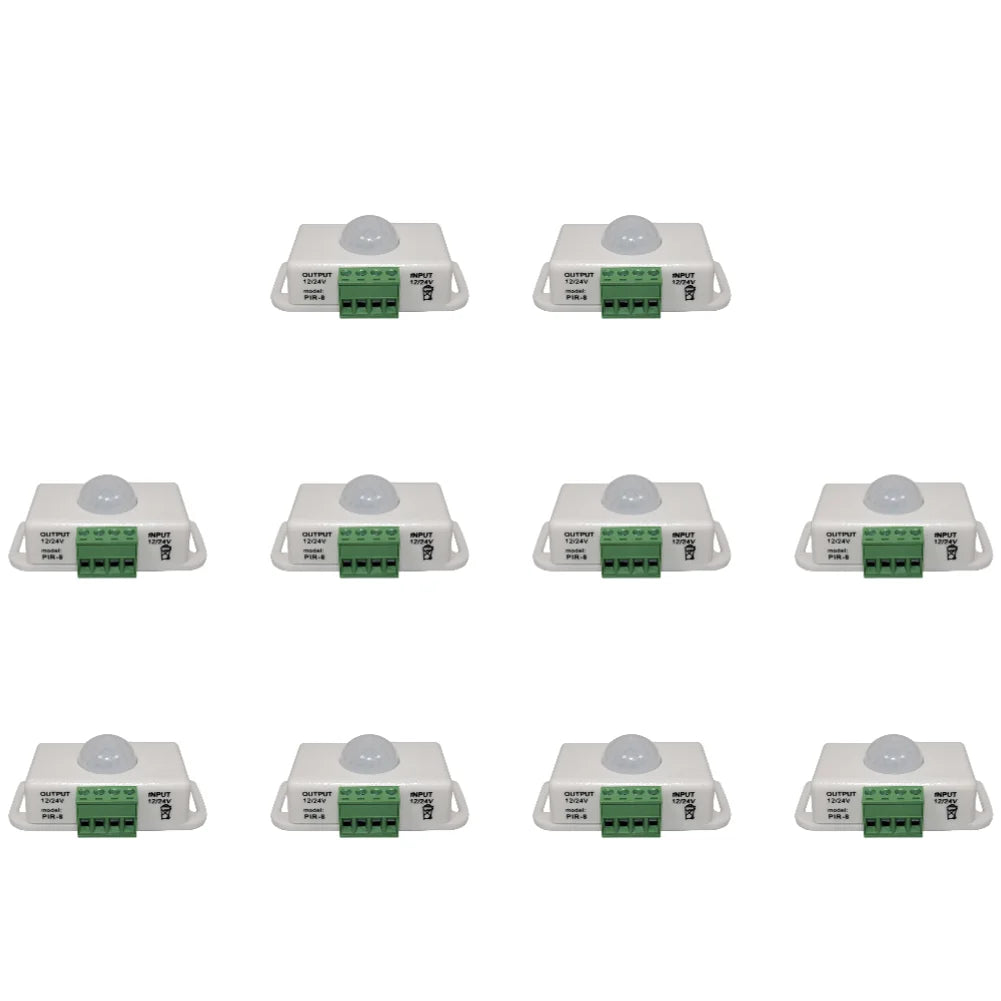 détecteur mouvement infrarouge noir blanc moderne sans fixation capteur infrarouge bornes vertes 76mm 45mm