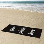 serviette plage séchage rapide polyester moderne imprimante photo logo noir dimensions variées été piscine