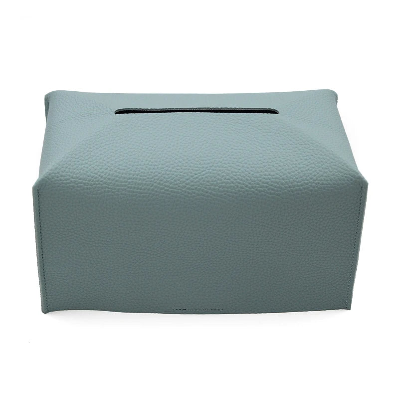 boîte mouchoirs simili cuir moderne blanc bleu rose marron minimaliste