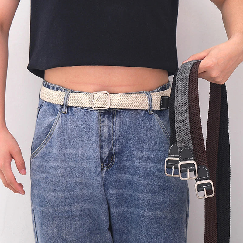 ceinture tissée élastique unisexe moderne beige noir rouge gris bleu olive