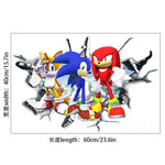 autocollant mural 3d sonic hérisson amis stickers deco chambre enfant pvc bleu