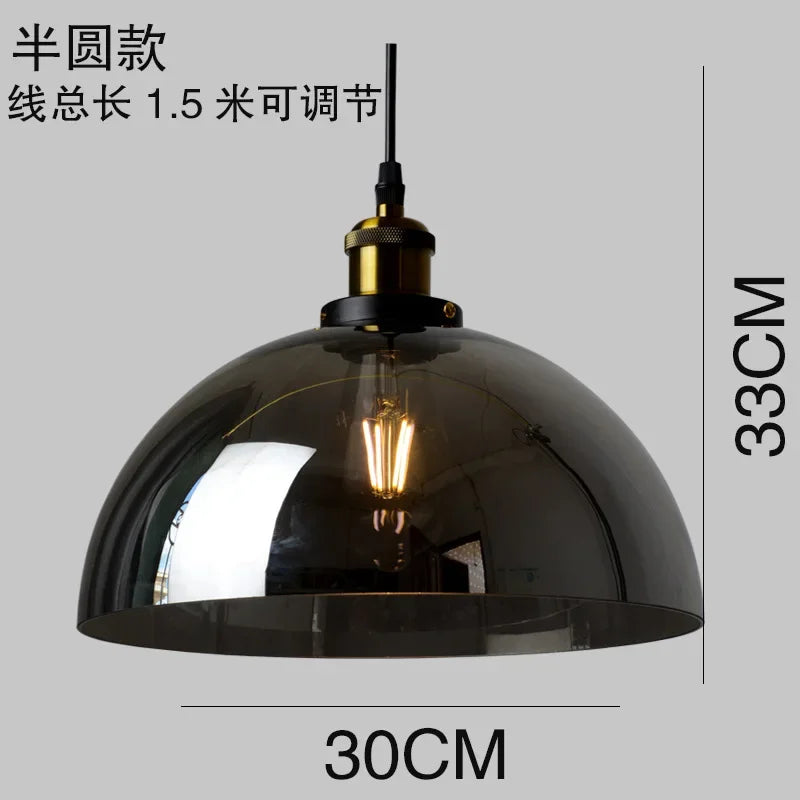 suspension lumineuse industrielle vintage verre transparent doré filaire 90 260V 249 2000lm