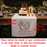 serviette table mariage monogramme feuilles texte personnalisé blanc classique élégant deco table nuptiale usage