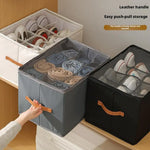 boîte rangement chaussures tissu pliable poignées couvercle entrée chambre maison