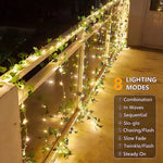 guirlande lumineuse solaire feuilles vertes led blanc moderne décoration extérieure vacances modes ivy string