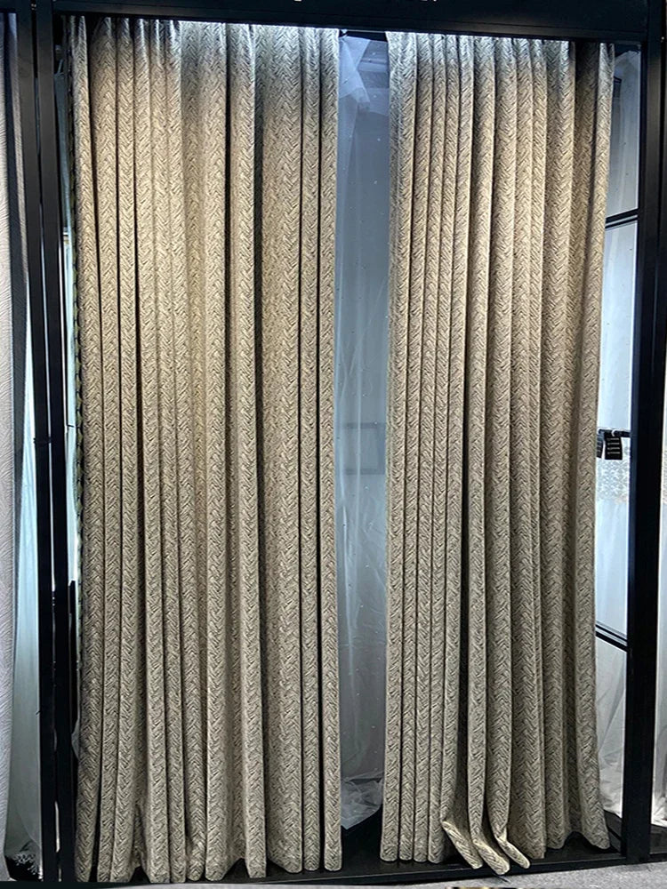 rideau moderne polyester beige rayures diagonales résistant l’eau maison opacité