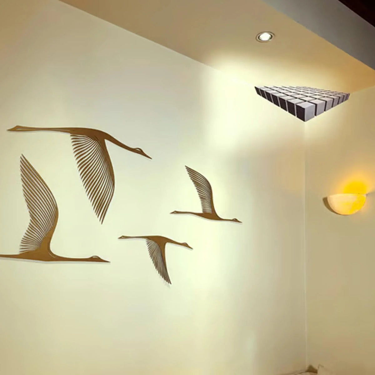 décoration murale 3d cube labyrinthe moderne adhésif gris noir illusion optique