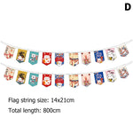 guirlande multicolore fanions japonais chats sushi traditionnelle tringle décoration anniversaire mariage