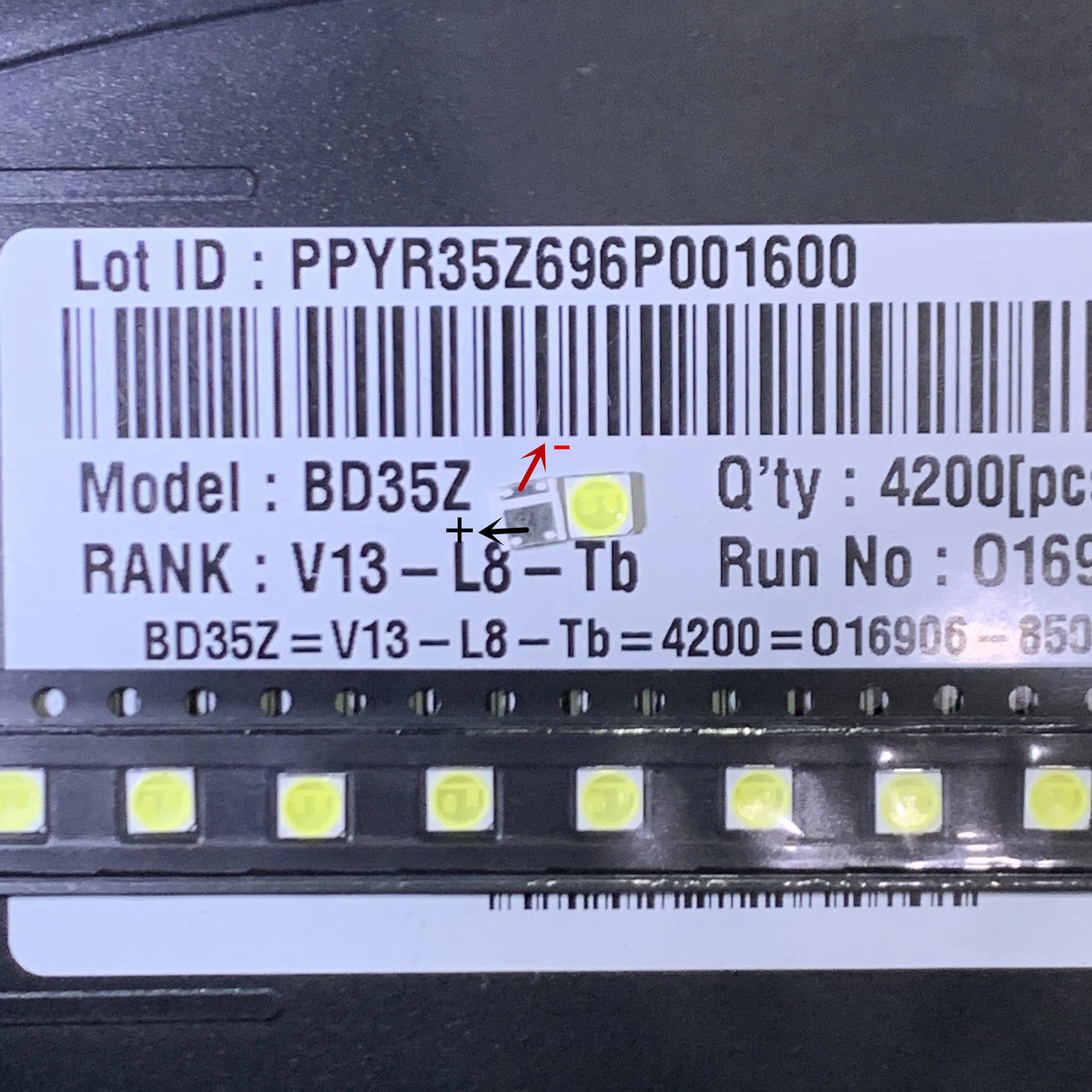 diodes led blanc froid 3535 smd surface mount 100 pièces réparation téléviseur led