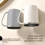 tasse mural magnétique blanc gris moderne support brosse dents fixe