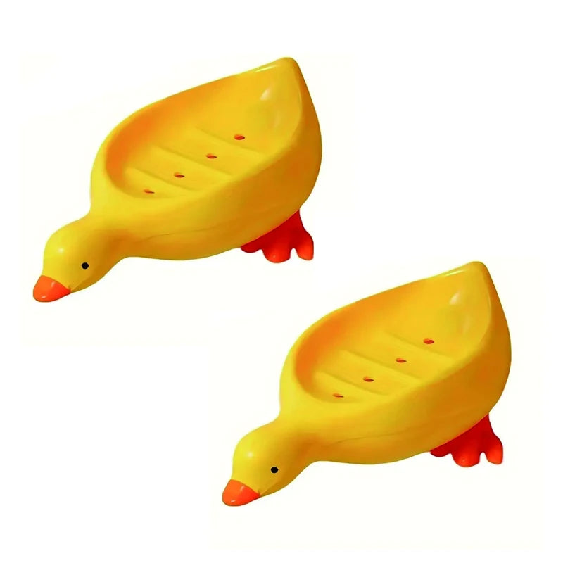 porte savon canard blanc jaune moderne salle bain douche évier
