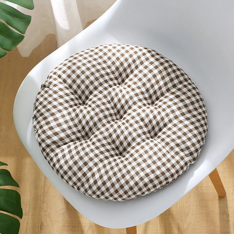 coussin chaise rond confortable mousse polyestère motif géométrique repas siège maison