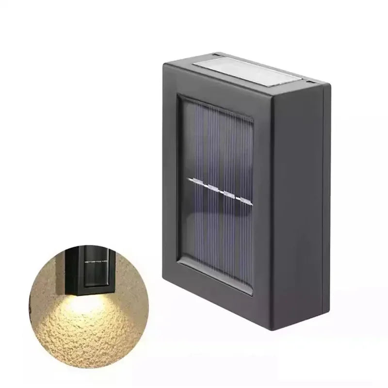 éclairage solaire mural moderne adhésif noir panneau solaire lampe led extérieur décoration jardin ip65