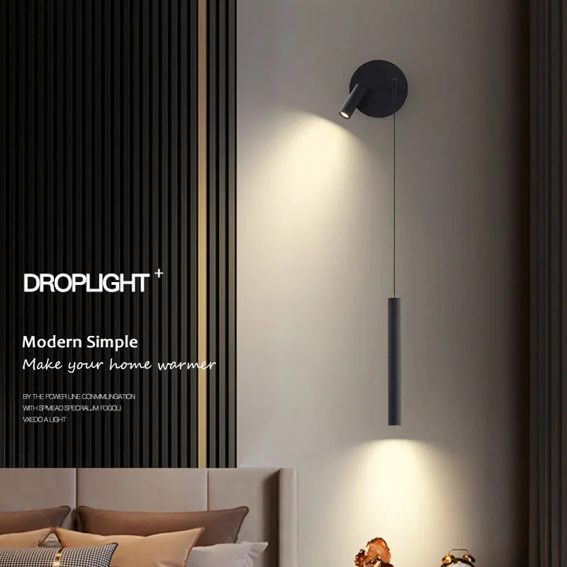luminaires muraux led minimalistes noir gris chambre salon cuisine étude entrée tricolore