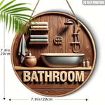 décoration murale plaque bois salle bain baignoire toilette miroir serviettes plantes 3d chambre cordeSuspension