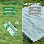 tapis pique nique pliable imperméable vert clair motif animalier sac rangement