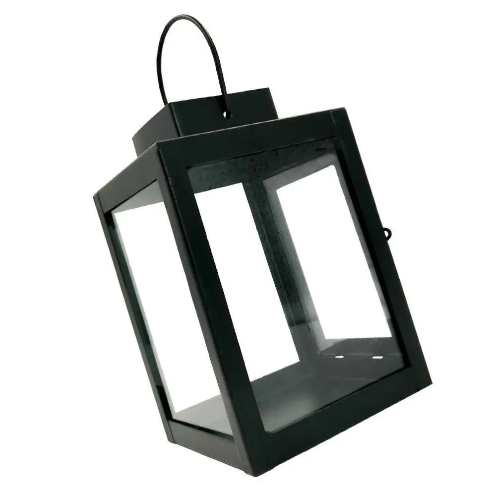 lanterne moderne transparente noire anneaux métalliques bougie extérieure décoration maison suspendueextérieur