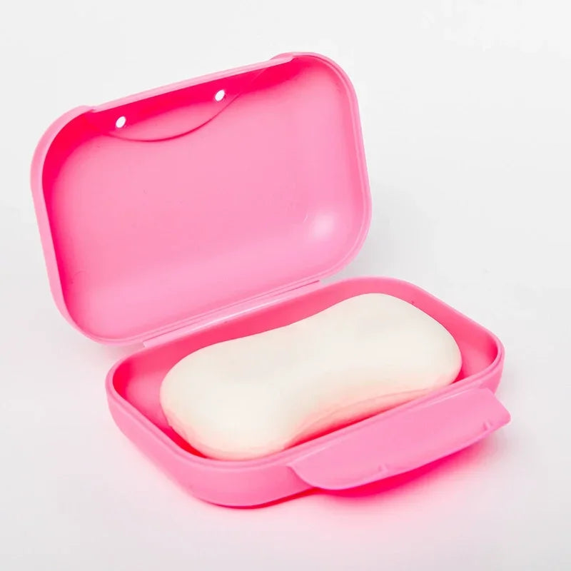 boîte savon moderne transparente bleu clair boîte savon minimaliste rose blanche plastique voyage salle