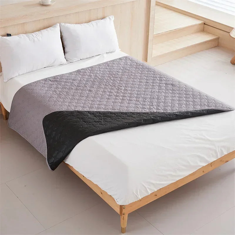 protège lit matelas anti saleté 100% polyester motif géométrique marron moderne fixations