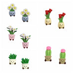 stickers kawaii plantes fleurs pots décoratifs réfrigérateur variés motifs souriants