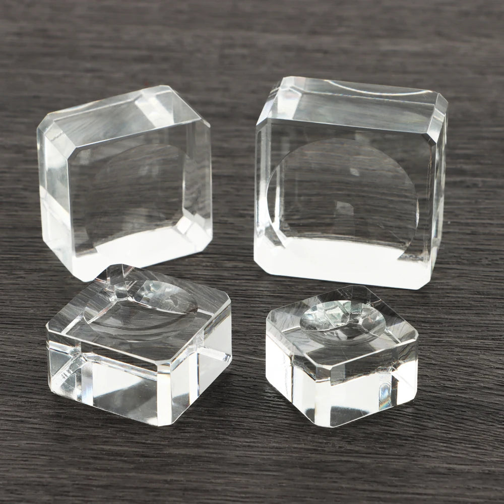 supports présentation boule cristal transparent facets moderne décoration maison ornement