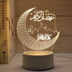décoration murale lampe led transparente motifs islamiques adhésif base grise câble blanc moderne thème