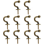 crochets muraux bronze lisses opaques classiques vis fixations 10pcs