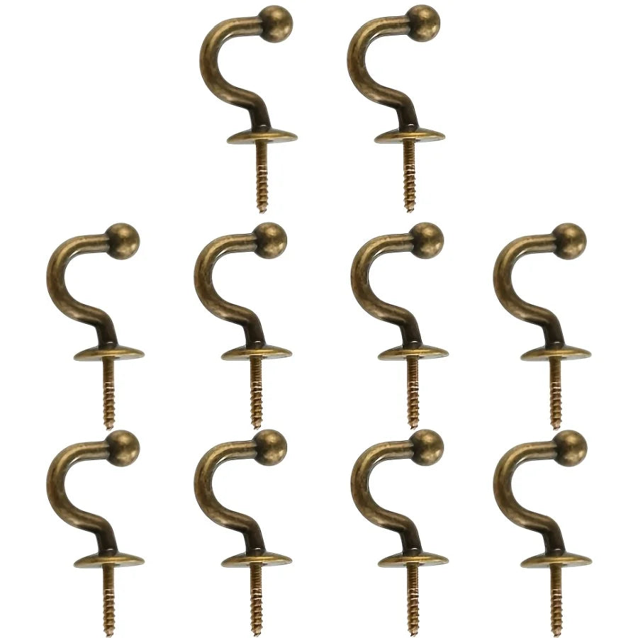 crochets muraux bronze lisses opaques classiques vis fixations 10pcs