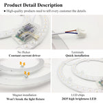 plaque led circulaire blanc moderne diodes aimant connecteurs haute luminosité 220v 72w 2835