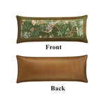 coussin carré velours floral oiseau vert beige traditionnel décor maison lit sofa nouvelle collection