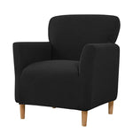 housse fauteuil jacquard carreaux moderne bleu beige gris extensible adhésif