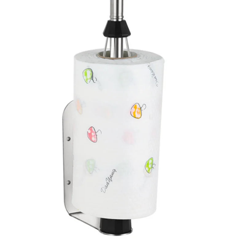 porte rouleau essuie tout argenté moderne fixation murale sans perçage multiple tiges salle bain